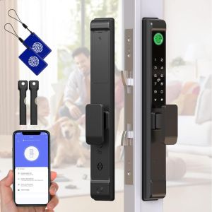 Tuya Smart Sliding Door Lock Fingerprint RFID Card Code Key Anti-Scratches Wifi Remote APP Dustproof