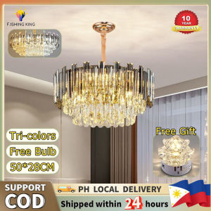 【5 Years Warranty】Light Luxury Crystal Chandelier Living Room Modern Simple Dining Room Bedroom Light Fixtures