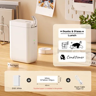 NIIMBOT D101 Thermal Label Printer 1 Inch Multifunctional Bluetooth Inkless Printing Label Maker Beauty Food Name Sticker Storage Label Machine