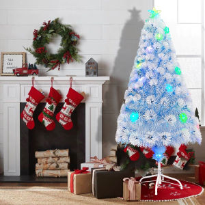 Glowing Fiber Optic Christmas Tree Blue and white light fiber optic Christmas Tree Christmas Decoration Home