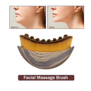 New Lymphatic Contour Facial Massage Brush Facial Lymphatic Drainage Massager Relieves Fatigue Reduces Puffiness Ergonomic Design Precisely Fits The Skin Portable With Storage Case