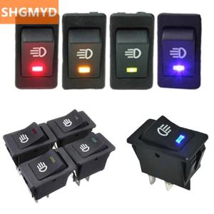 [COD] SHGMYD Blue Light 12V 35A LED Light Marine Car Modification Switch Fog Light Boat Rocker Switch