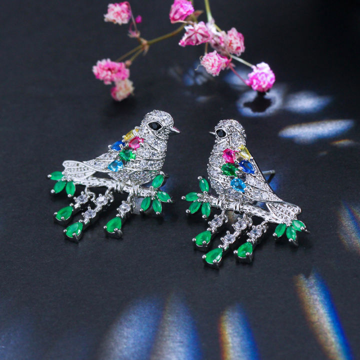 SEQUITO%20Lucky%20Bird%20Sterling%20925%20Silver%20Tassel%20Drop%20Earrings%20Paved%20Multicolor%20AAA%20Cubic%20Zircon%20Vivid%20Swallows%20Shape%20Women%20Ear%20Jewelry%20for%20Banquet%20Party%20SE710%20-%20Image%209