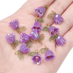 ลูกปัดอะคริลิคลิลลี่แห่งหุบเขาเสน่ห์ลูกปัดสำหรับทำเครื่องประดับ DIY ทำสร้อยข้อมือพวงกุญแจโทรศัพท์