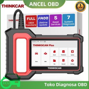 THINKCAR Thinkscan Plus S7 OBD2 Scanner Mobil Baca Jarak Tempuh/Odometer 7 Sistem Alat Diagnostik Mobil Periksa Mesin Baca dan Hapus Pembaca Kode Kesalahan Alat Pindai Auto Vin Pemindai ODB 2 Pembaruan Gratis Seumur Hidup