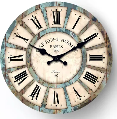 12 Inch Retro Wall Clock for Kitchen Small Wall Clocks Battery Operated Rustic Wall Clock Slient Farmhouse Clocks for Walls