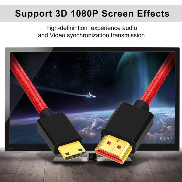 Mini HDMI to HDMI Cable High Speed Mini HDMI Cable 3D 1080P for Camera