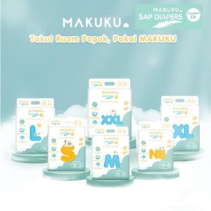 MAKUKU SAP Diapers Comfort Fit Mini Tape/Pants NB/S/M/L/XL/XXL Popok Bayi Anti Gumpal Extra Dry