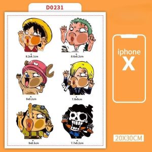 6pcs Stiker One Piece Stiker Motor Helm Mobil Vespa Fazio Filano Scoopy Brio Sepeda Motor