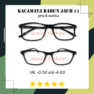 Kacamata Rabun Jauh Baca Minus -0.50 s/d -4.00 Untuk Pria Wanita Dewasa Remaja Model Trandy Casual Bentuk Square