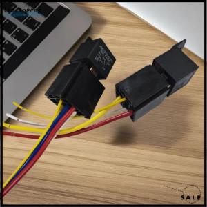 【liujinpeng】 รีเลย์ DC24V DC12V รถจักรยานยนต์ 1ชุด80A รีเลย์ยานยนต์กันน้ำ4 5ขาพร้อมซ็อกเก็ตแบบมีสาย
