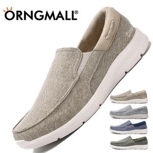ORNGMALL Men Loafers Casual Canvas Shoes Fashion Soft Flats Breathable Slip-on Ultra-light Driving Shoes Suitable for Daily Leisure Big Size 39~47