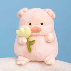 JOJO CASTLE 20/30cm Purple Tulip Cute Pink Pig Animal Plush Toy Piglet Tulip Cute Animal Gift Soft kawaii Plush Birthday Christmas Gift