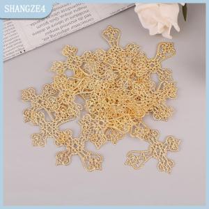 【SHANGZE4】 20 pcs kim loại Filigree chéo hoa Slice Charms cơ sở thiết lập đồ trang sức DIY thành phần Filigree Charms phụ kiện