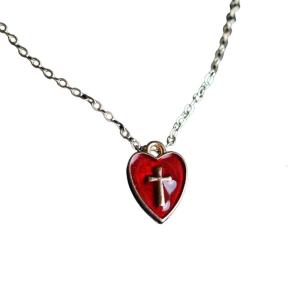 Crosses Heart Pendant Earrings Necklace Symbolizing Love and Faith for Women and Fashion Enthusiasts Casual Wear