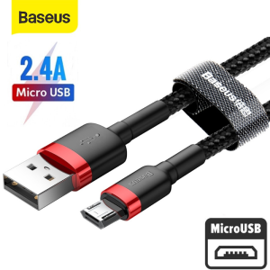 Dây sạc nhanh micro usb 2.4A Baseus cafule hỗ trợ truyền dữ liệu - Cáp sạc bọc dù chống gập đứt gãy