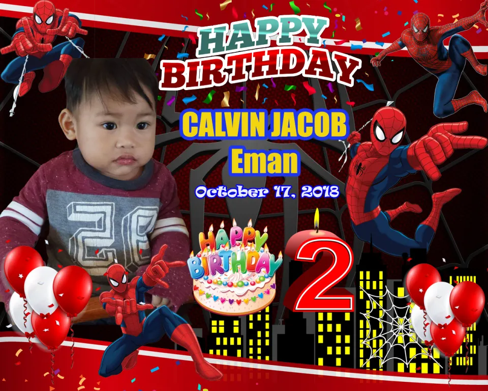 SpiderMan birthday tarpuline with layouts Superhero And Sci-Fi