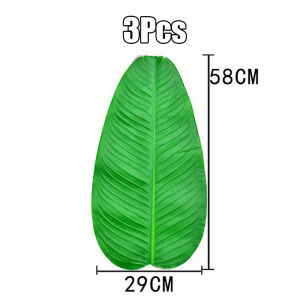 3Pcs Fake Banana Leaves Decoration Hawaiian Luau Theme Tropical Leaf Table Mat Party Decor