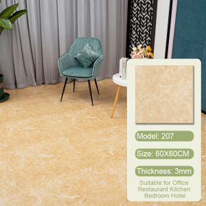 DUBOR 1PCS 3D Vinyl Floor Sticker 60x60cm Self Adhesive Floor Sticker Waterproof Marble Design Vinyl Tile Mat Sticker for Office Room Bedroom Dining Room and Kitchen