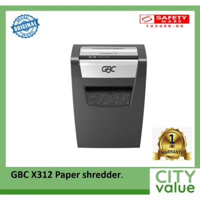 GBC X312 Paper Shredder. Easy lift off head for emptying. Safety Mark Approved. 1 Year Warranty