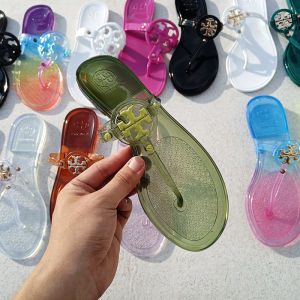 [Free Shipping] TB Transparent WomenS Jelly Flip-Flops Famous Brand WomenS Sandals New Flat-Soled Slippers