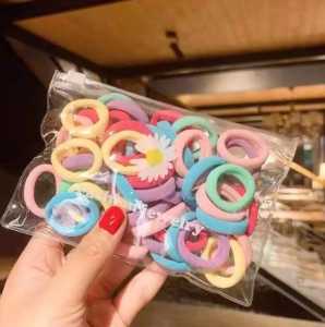 SHOPHOPME - Ikat Rambut Wanita Dewasa Anak Perempuan Hijab Kunciran Elastis Korea 1 Set 50 Pcs KCR09