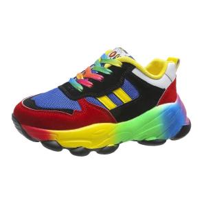 Womens Sneakers Tennis Womens Casual Running Shoes Rainbow Vulcanized Shoes Lace-uos Platform Shoes Comfortable Tenis De Mujer