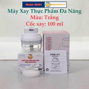 Máy Xay Thực Phẩm Mạnh Đa Chức Năng Cầm Tay Không Dây Sạc USB An Toàn xay thịt tỏi xay củ quả dung tích 100 & 250 ml