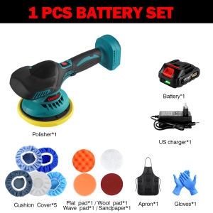 ONEVAN 21V 6000RPM Electric Car Polisher 6 Inch 6 Gears Adjustable Cordless Car Polishing Machine Auto Waxing Polishing Machine For Makita 18V Battery