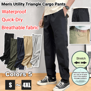 Mens Breathable Waterproof Quick-Dry Utility Triangle Cargo Pants Outdoor Climbing Cycling Sports Casual Pants Mens Tactical Stretch Pants