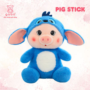 Gấᴜ Bông Heo Đội Mũ Stick Xanh Heo Cosplay Stick Xanh Hàng Cao Cấp Mềm Mại Siêu Cute Lợn Mũ Stick
