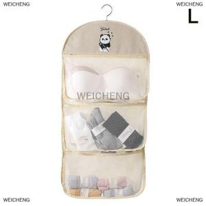 [COD] WEICHENG 2 3 lớp dung lượng lớn lưu trữ lưới túi đồ lót vớ lưu trữ túi thoáng khí tủ quần áo tổ chức với quần áo móc áo