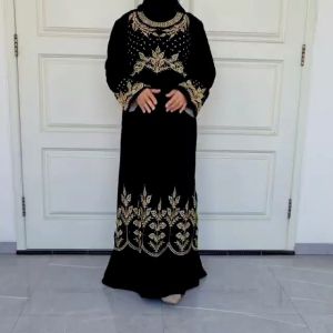 Abaya Gamis Hitam 2022 Bordir Hawa 139 Termurah Bahan Premium