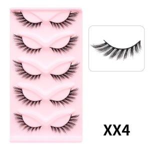 5 Pairs Natural False Eyelashes Imitation Mink Hair Fox Eye False Eyelashes Natural Thick Cat Eyelashes Multiple Styles Available