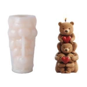 Stackable Bear Silicone Mould For Household Soap Plasters Craft Family Projects Reusable