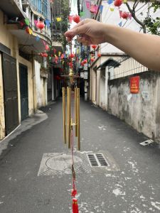 Chuông Gió Đồng phong thủy - Chuông gió 5 thanh Trơn - Đồng Decor