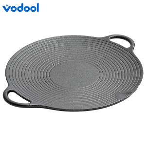 VODOOL 11.8 Inch Cast Iron Griddle for Outdoor Cooking Non Stick Surface Perfect for Camping and Picnics