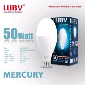 Lampu LED / Bohlam LED 50Watt LUBY MERCURY Lampu Jalan Super Terang 6000LM E27 E40 LED BULB GARANSI