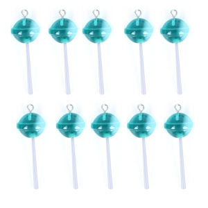 Minwen 10Pcs Set Resin Transparent Lollipop Charms Pendant Jewelry DIY Making Craft