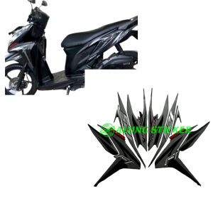 STIKER STRIPING LIS LES BODY MOTOR VARIO TECHNO 125 FI 2012 WARNA HITAM-ABU 1SET STANDAR