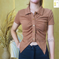 Crop Top Wanita Korean Style #5357 - Atasan Wanita Crop Tee. 