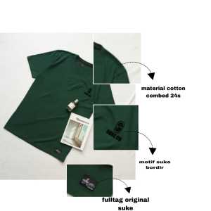 SUKE.CO / t-shirt polos pria distro premium 24s logo bordir/baju cowok keran simpel /basic polos