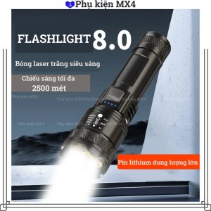 Đèn pin cầm tay nhỏ gọn tiện lợi pin lithium điều chỉnh được vùng sáng sạc điện thoại trong lúc khẩn cấp sạc nhanh sài đủ lâu phụ kiện đèn pin