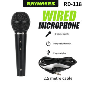 RAYHAYES High-End Dynamic Wired Microphone with 2.5 meter Cable for Videoke Christmas Gift