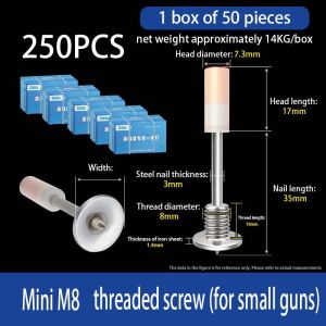 Mini screw threaded integrated nail M8 screw threaded nail，Durable type ﻿  M8 Nut Screw Integrated Nail Stainless Steel For Nail Gun Ceiling Special Sturdy Nail