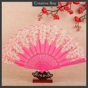 [Creative] Vintage Lace Folding Fan Dance Hand Held Fans Chinese Dance Fan Photo Props Wedding Party Decoration Ornament Craft Gift