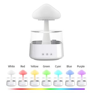 2025 UFO Rain Drop Air Humidifier bluetooth speaker New 300ml 7 Colors LED Lamp Ultrasonic Remote Control Rain Cloud Aroma Diffuser