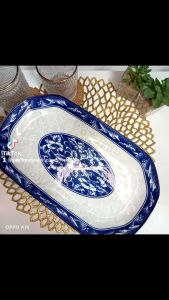 ORIENTAL BLUES RECTANGULAR SERVING PLATTER SIZE 12 INCHES