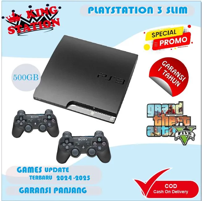 PS3 SLIM PLAY STATION SLIM HDD 500GB STICK FULL GAMES