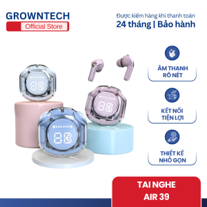 Tai nghe Bluetooth Air 39 TWS tai nghe không dây vỏ trong suốt màn hình LCD thiết kế thời trang chống nước